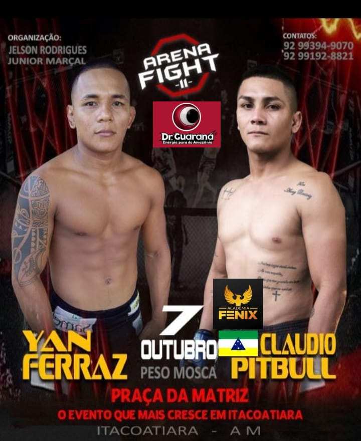 Claudio Pitbull retorna ao MMA e enfrenta Yan Ferraz no Arena Fight 11 em Itacoatiara/AM; saiba&nbsp;mais