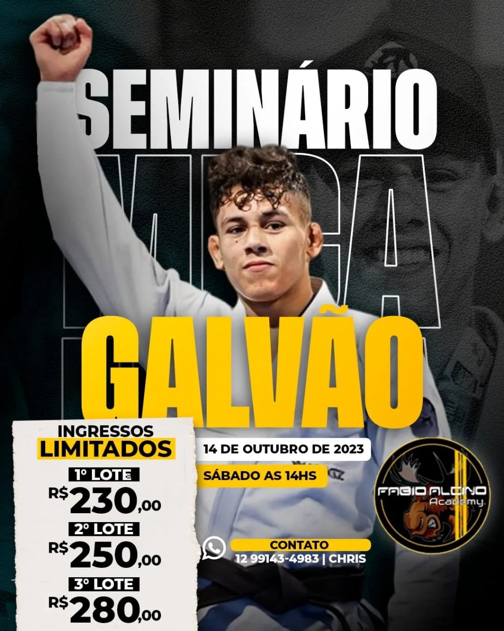 Mica Galvão ministrará seminário na Fábio Alcino Academy em Taubaté/SP; saiba&nbsp;mais