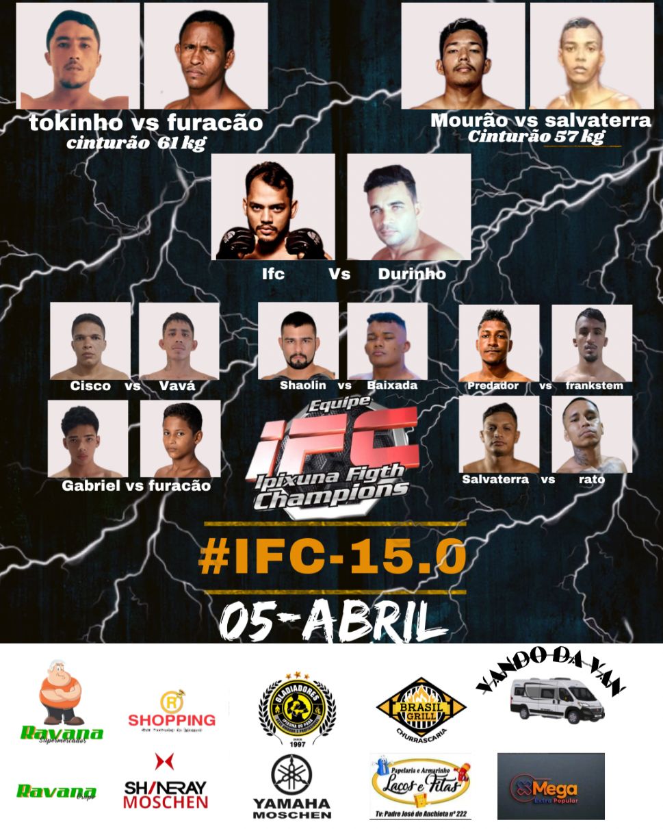 Ipixuna Fight Champions 15 terá quatro lutas por cinturão; confira o card&nbsp;completo