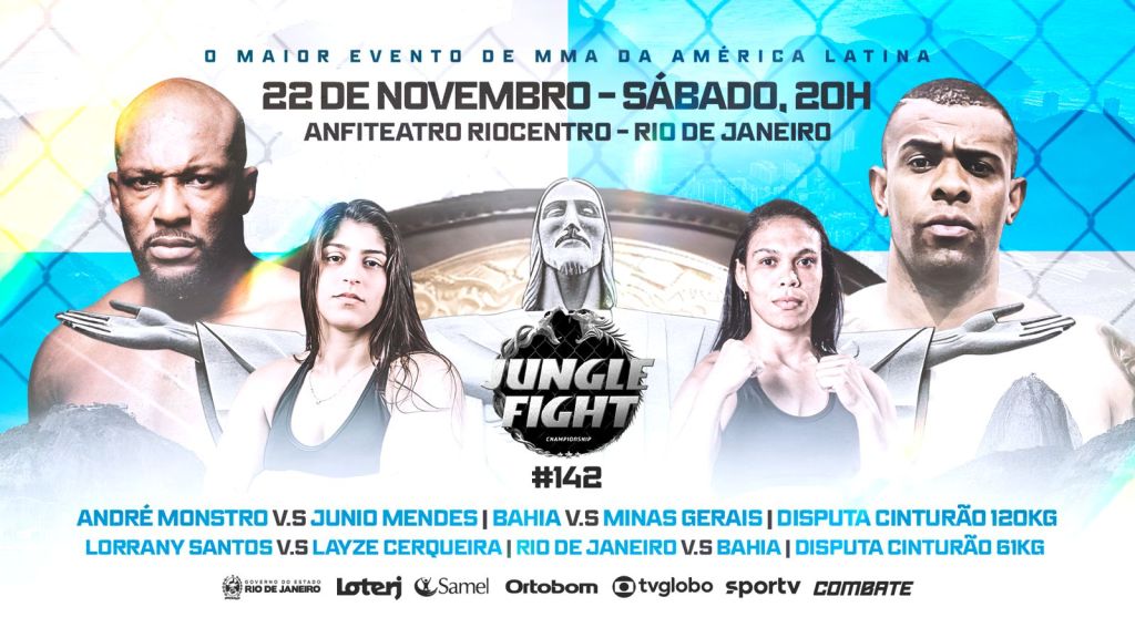 Jungle Fight 142: evento no Riocentro terá duas disputas de cinturão; confira o card&nbsp;completo