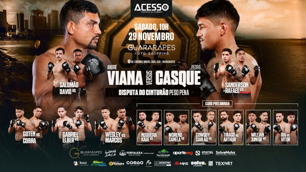 Acesso MMA 11: Evento terá disputa de cinturão inédito; confira o card&nbsp;completo
